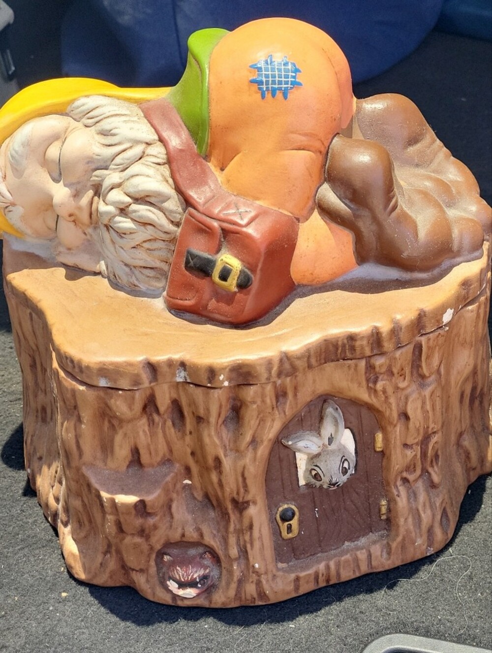 Whimsical Gnome Ceramic Food Storage Jar - Orange & Brown